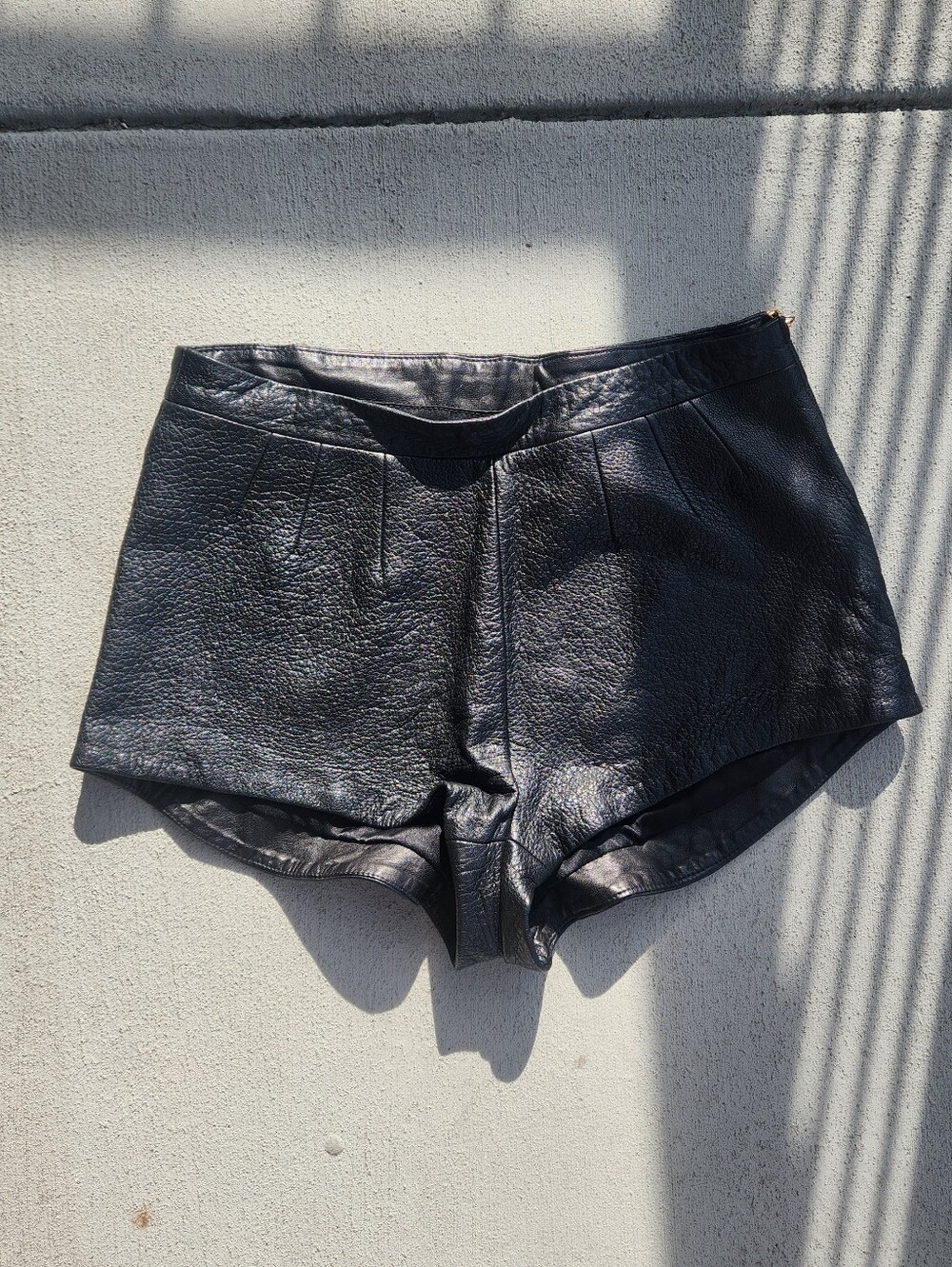 Black Leather Shorts From Are You Am I Medium